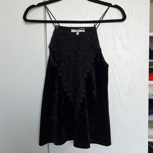 Black velvet going out top